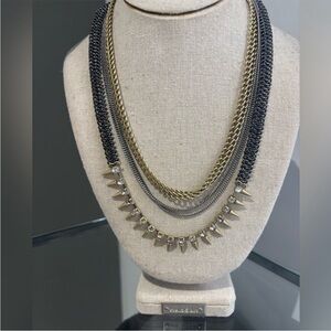 Stella & Dot Gold and Black Multi-Layer Necklace